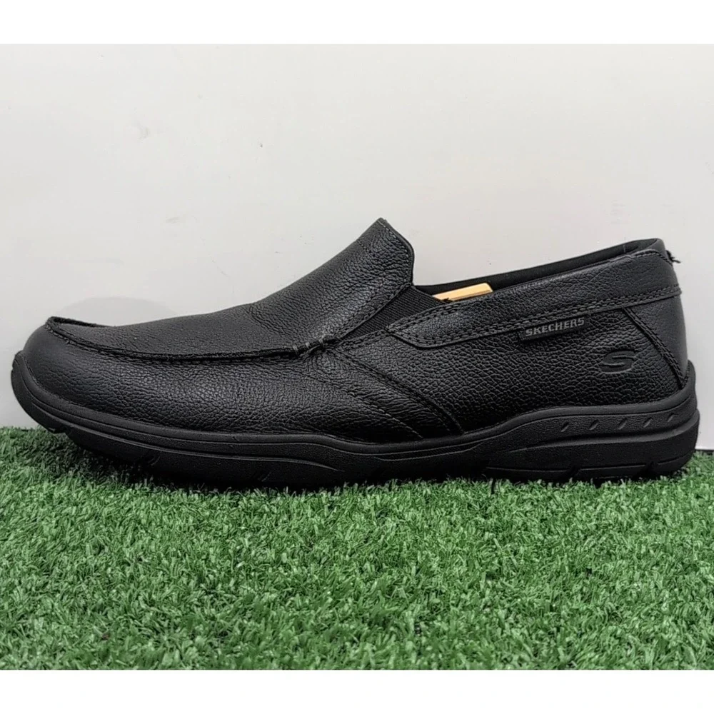 Skechers Harper-Forde Shoes Men's Size 10 Black Slip On Loafers‎ Daily Dress